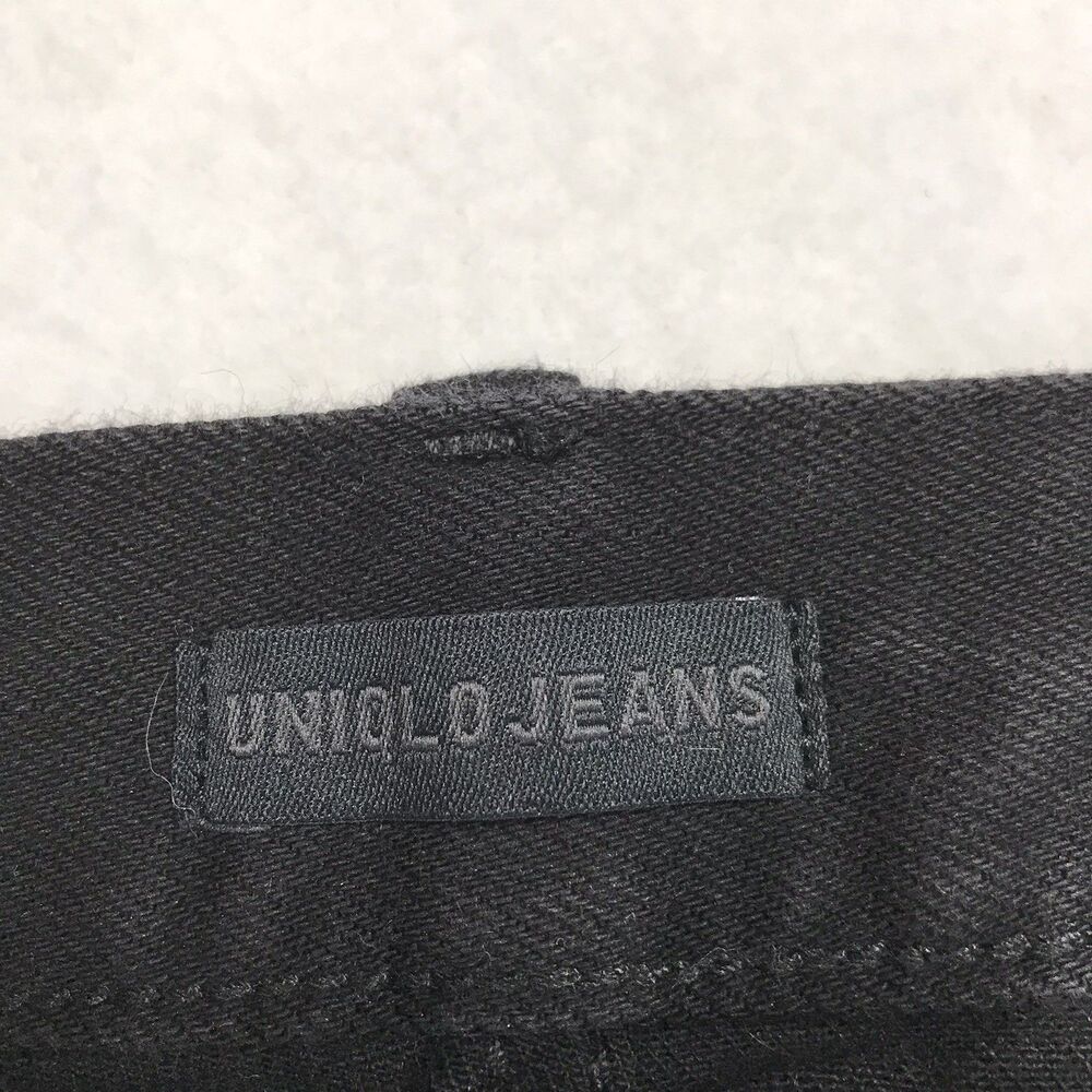 UNIQLO Selvedge Black Jeans Men 33x30 (33/32 tag) Slim Fit Straight Mid Rise - Picture 12 of 15